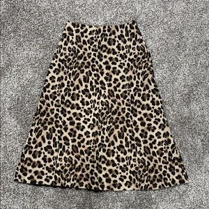 Leopard Print A-Line Skirt